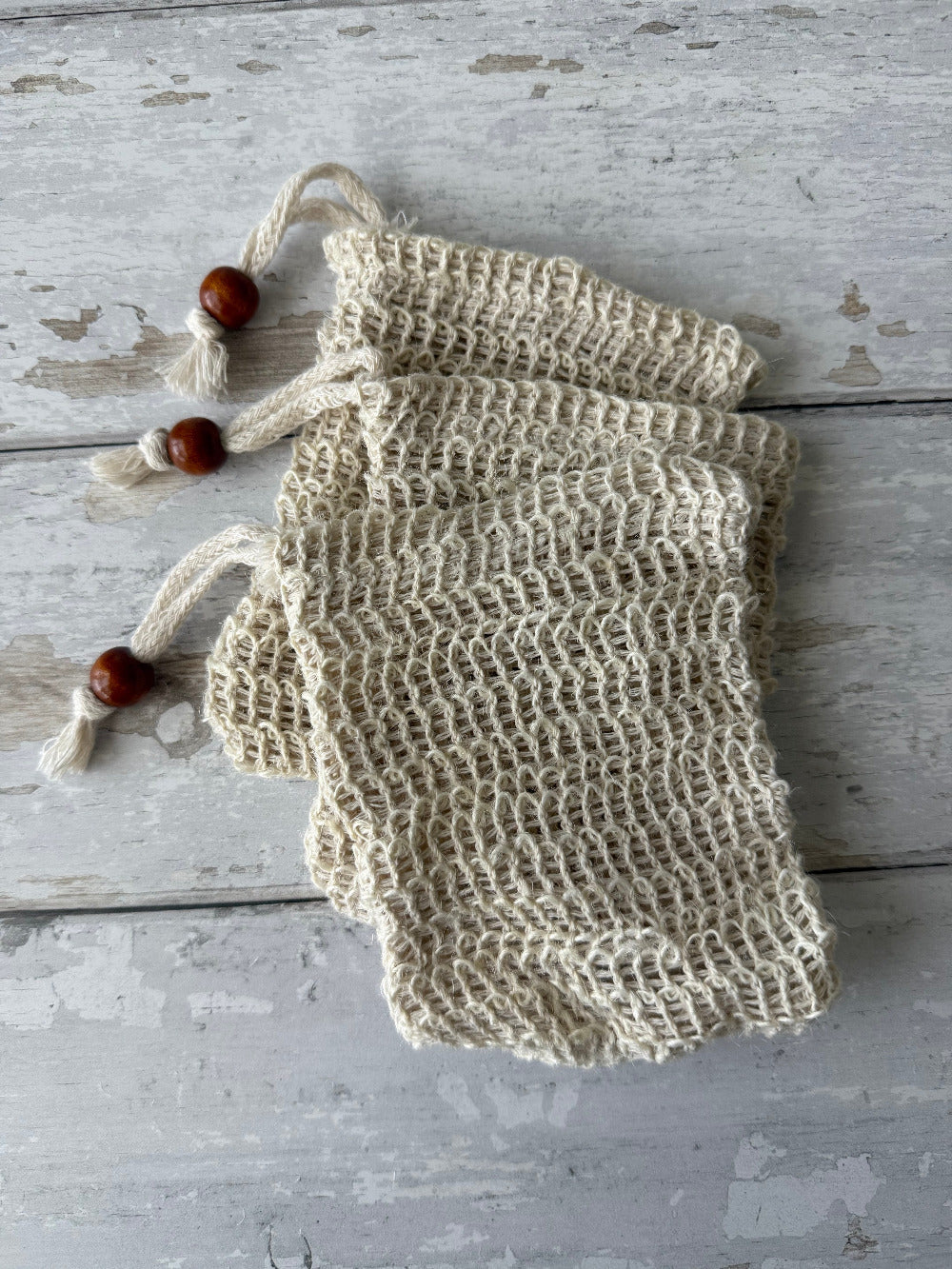 Farmhouse soap sack from Five Oaks Farm with rustic design, perfect for holding soap and adding a natural touch to your bathroom.