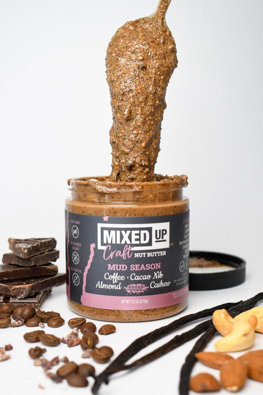 "Mud Season" - Crunchy Cacao Nib & Coffee Nut Butter - 7.5 oz - Mixed Up Foods ~ Blessings Grow Meadows