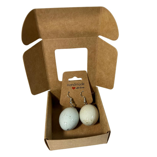Celadon quail egg earrings from Quailkeeper collection by Quailz.com, featuring delicate, handcrafted jewelry with natural egg-inspired design.