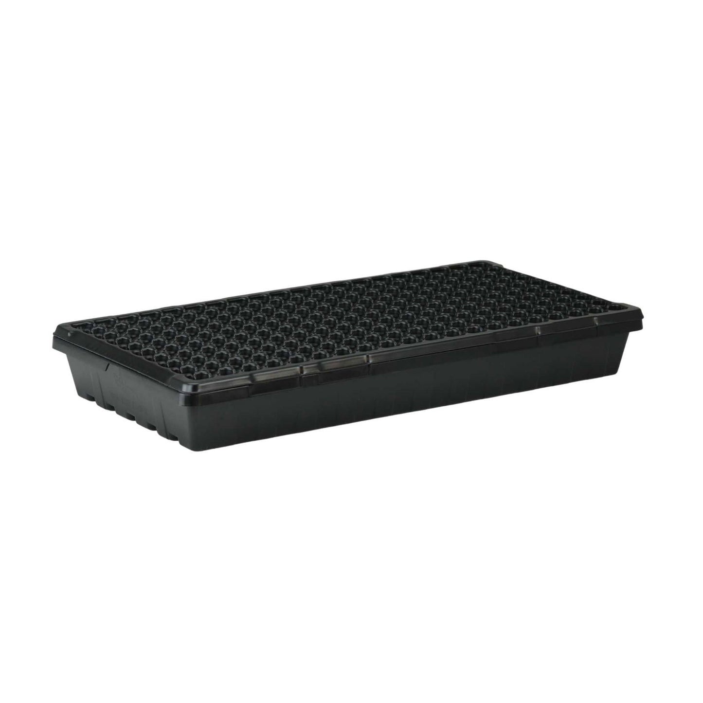 Plastic storage container with a textured lid and numerous small compartments ideal for organization