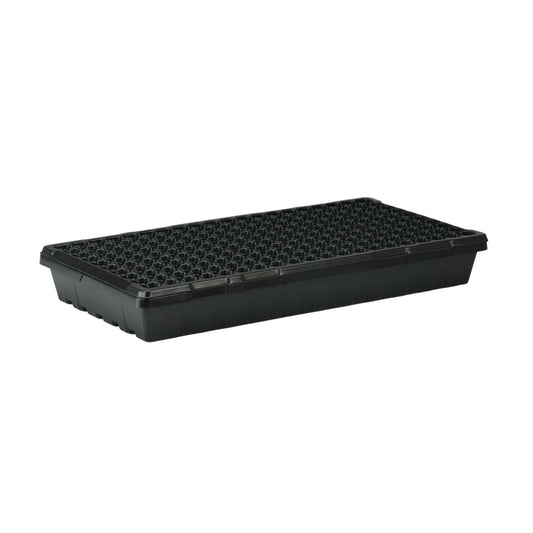 Plastic storage container with a textured lid and numerous small compartments ideal for organization