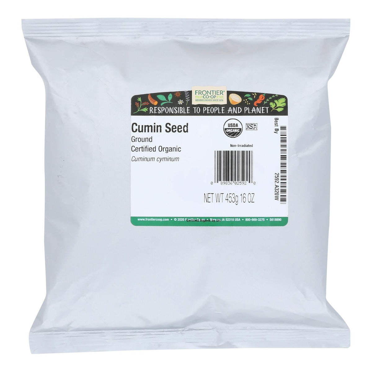 Frontier Herb - Organic Cumin Seed Powder (1lb) - Bulk Ground Cumin