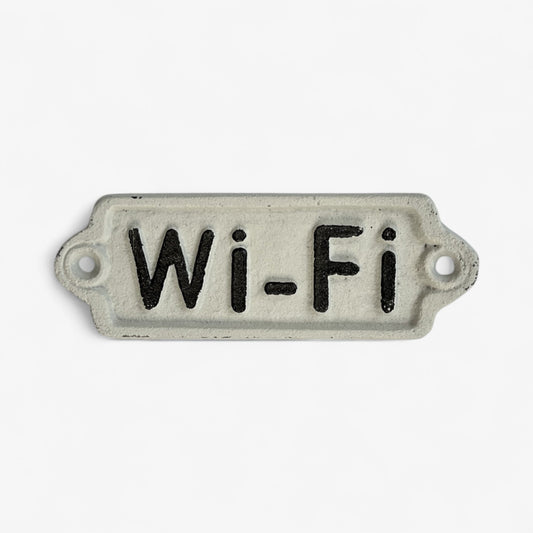 Vintage Enamel Wi-Fi Sign, Rustic Home Decor Accent
