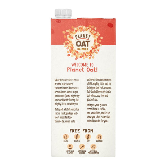 Cozy Farm Planet Oat Original Oat Milk in a 32 Fl Oz carton, pack of 6, with a simple label design and blue accents.