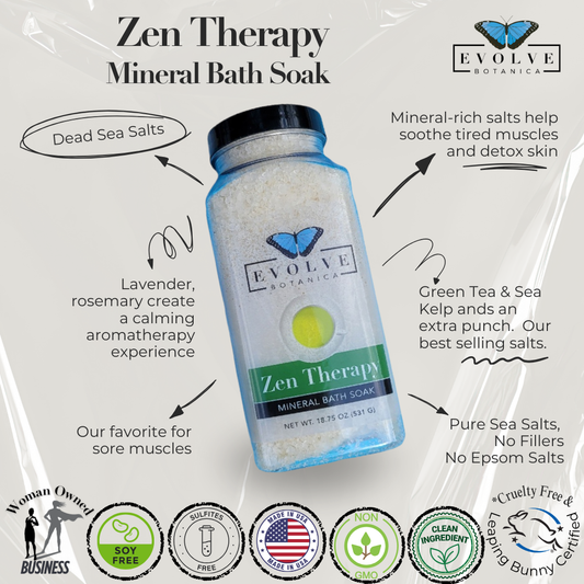 Mineral Soak - Zen (Bath Salt) - Evolve Botanica ~ Blessings Grow Meadows