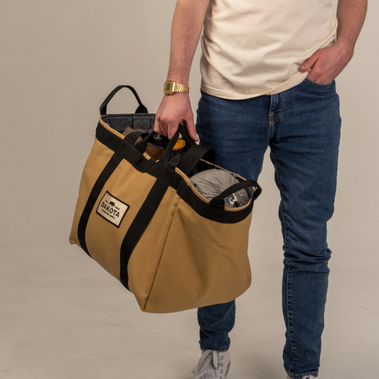 Dakota Adventure Supply adventure tote bag showing durable fabric and spacious design with sturdy handles.