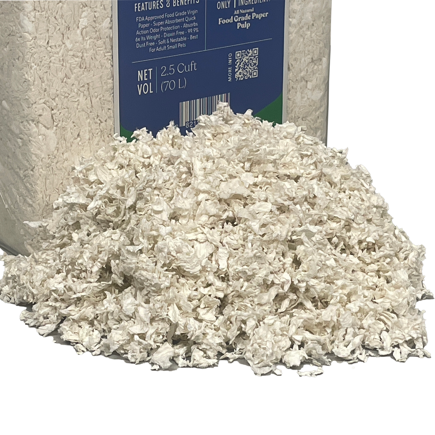 White bedding for rabbits from Rabbit Hole Hay, ultra premium food grade bedding material for small pets.