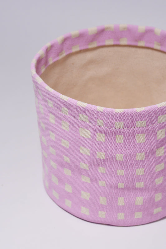 Micro Grid Round Bin/Canvas Planter - Dance Happy ~ Blessings Grow Meadows