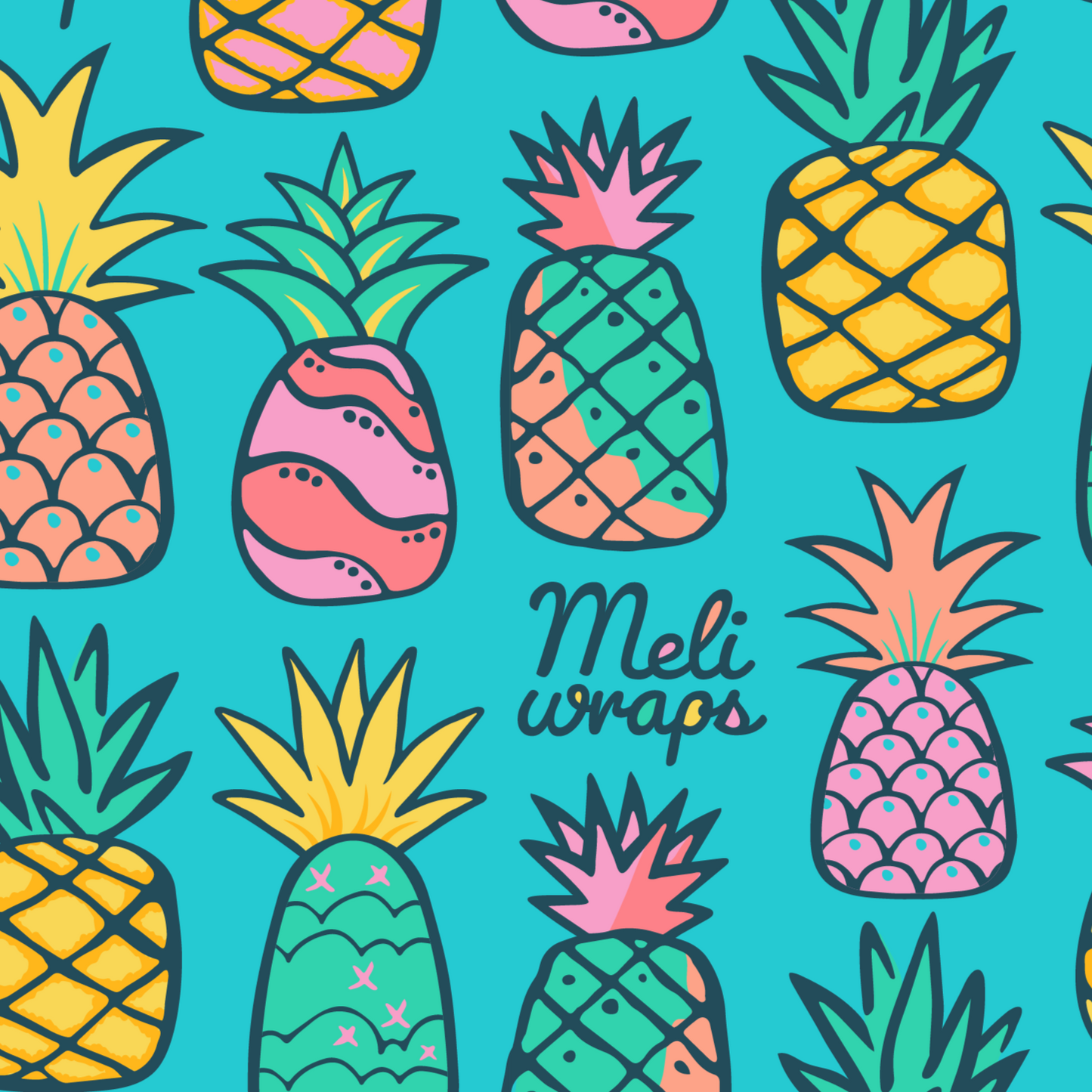 Beeswax Food Wrap - Pineapple Print - Blessings Grow Meadows -