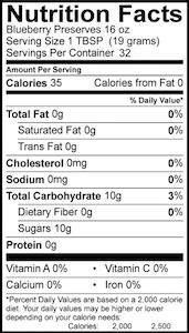 Blueberry Preserves 16 oz