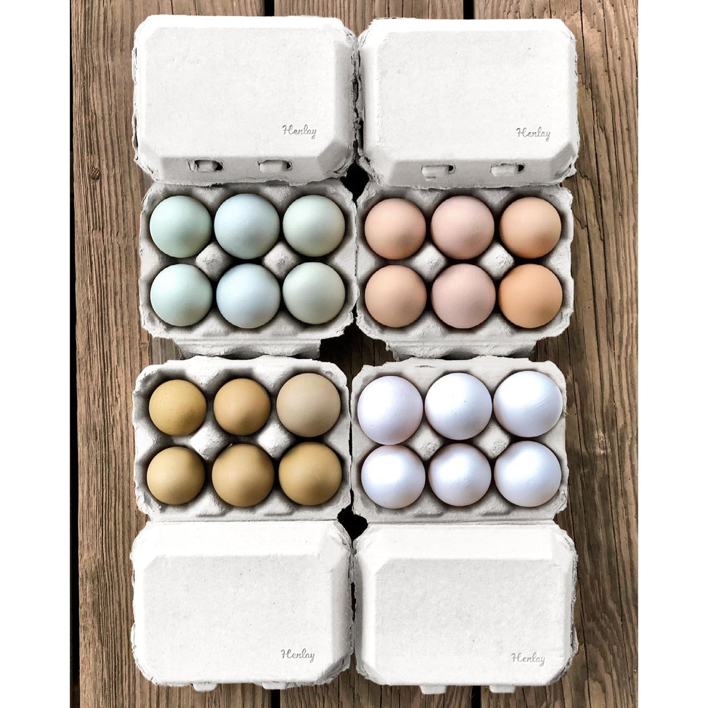 Half Dozen Egg Cartons - Henlay Blank Flat Top, Six Pack, 2 colors, 20 or 100 - Blessings Grow Meadows