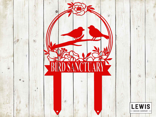 Custom Bird Garden Metal Stake - Blessings Grow Meadows -