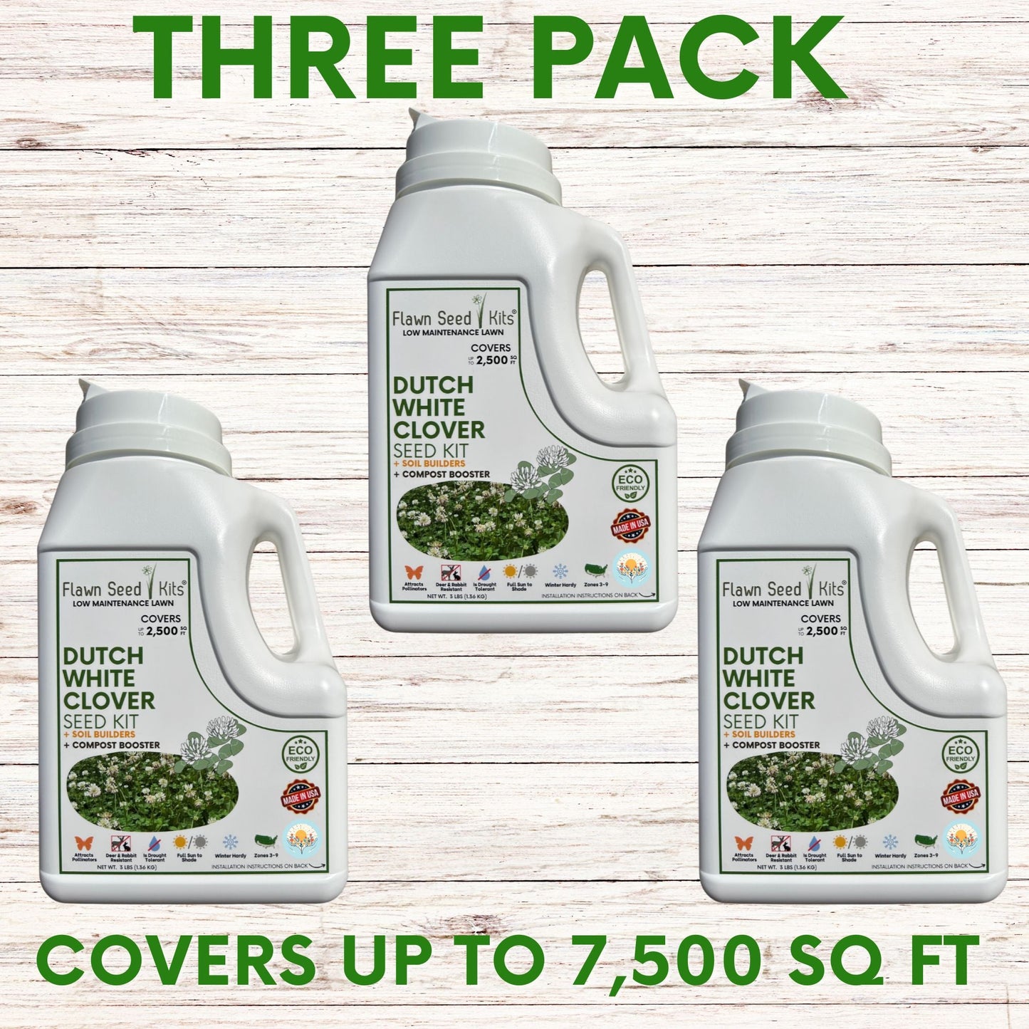 Dutch White Clover Easy Spread Shaker - Flawn Seed Kits ~ Blessings Grow Meadows