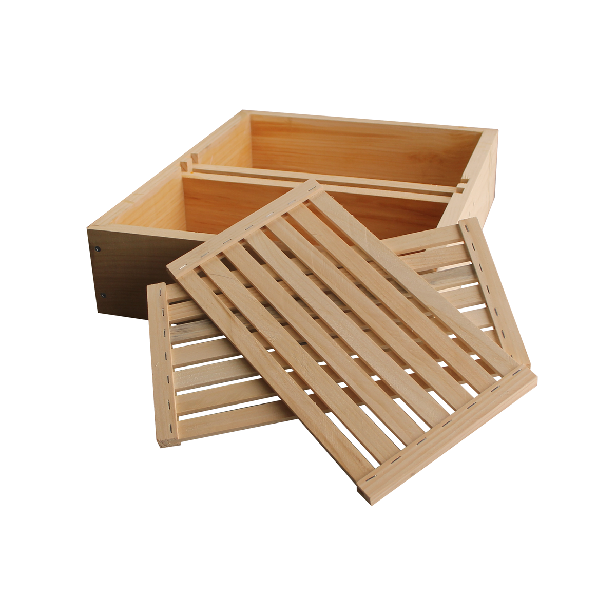 10 Frame Amish-Made Feeder Box with Floating Slatted Boards – Safe, Efficient Hive Feeding
