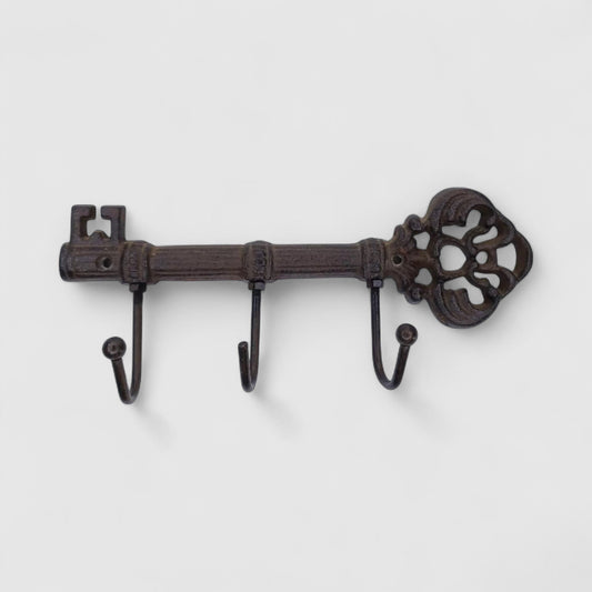 Antique-Style Cast Iron Key Hook Rack, Vintage Wall Organizer