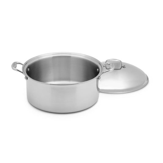 Heritage Steel Titanium Series 12-quart stock pot with lid, stainless steel cookware for boiling and soup making.
