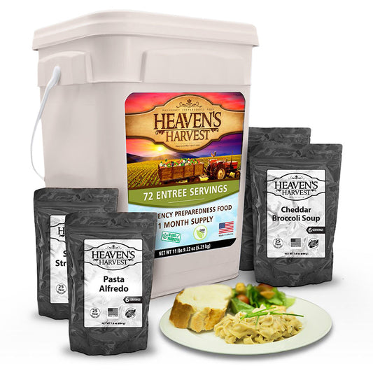 Entree Bucket - 1 Person 1 Month - 72 Servings - Emergency Survival Food Kit