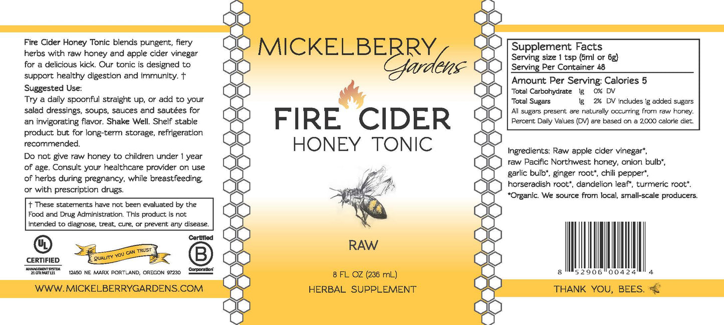 Fire Cider Honey Tonic - Mickelberry Gardens ~ Blessings Grow Meadows