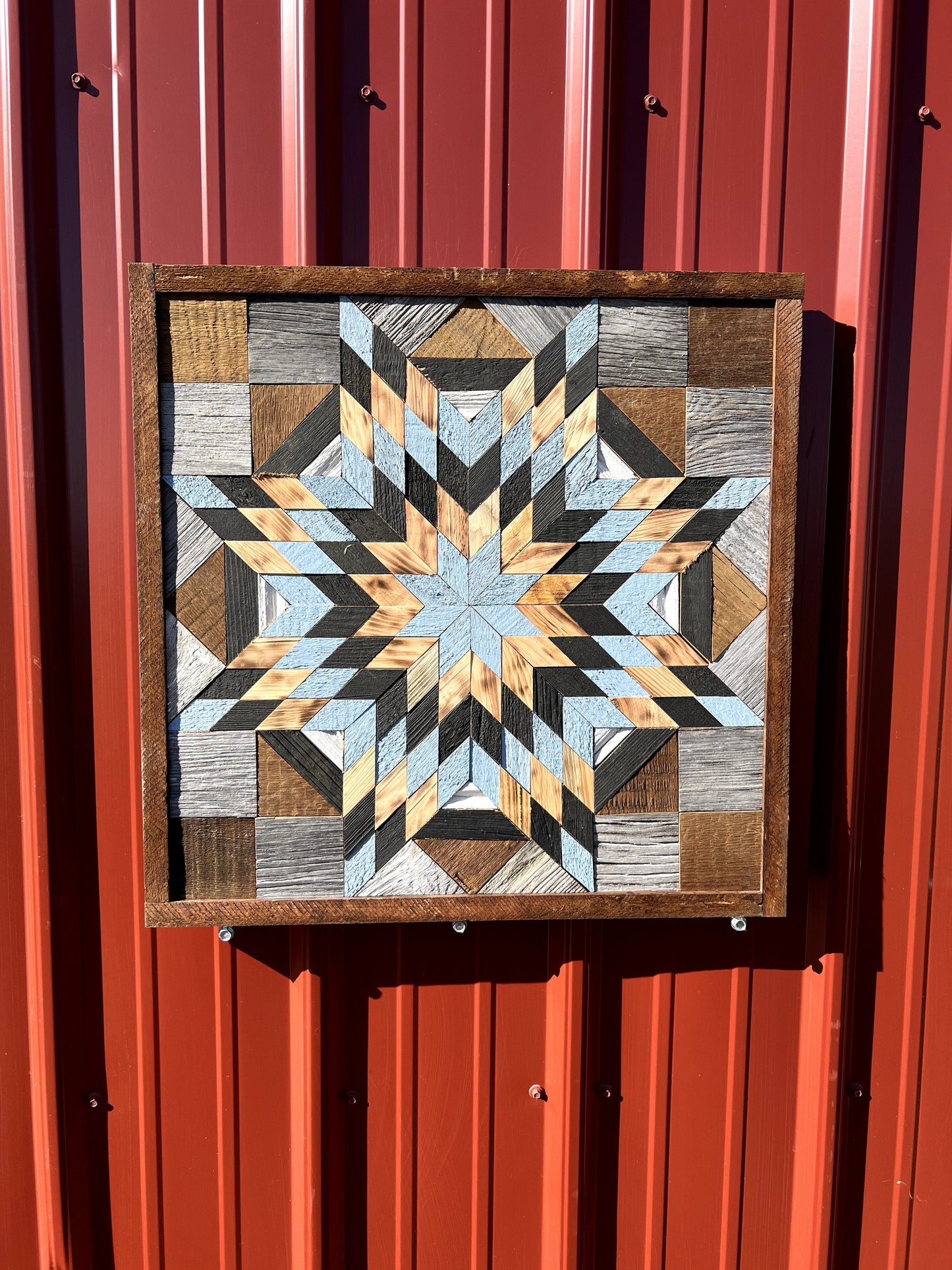 Amish Handmade Barn Quilt - Square (20.75 in x 20.75 in x 1 in) - Amish Country Store ~ Blessings Grow Meadows