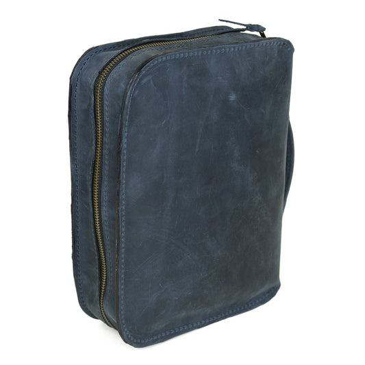 Indigo Bible cover by Rebekah Scott Designs featuring a textured fabric and elegant design for 1948 Bible protection.