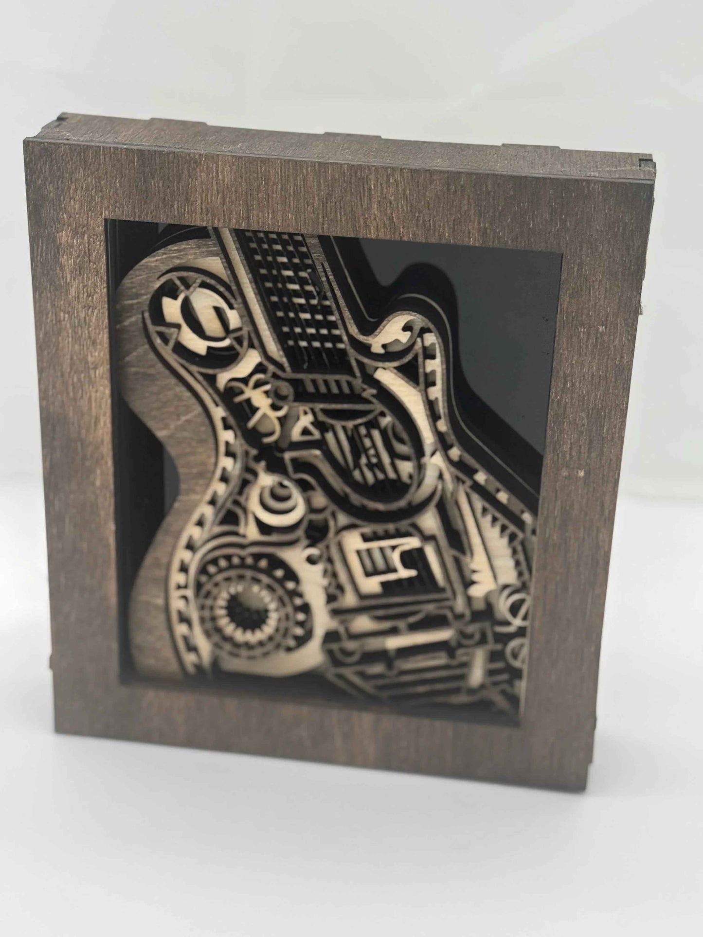3D Guitar Shadow Box | Layered Wood Art | Music Room Decor - C2 Creations LLC ~ Blessings Grow Meadows