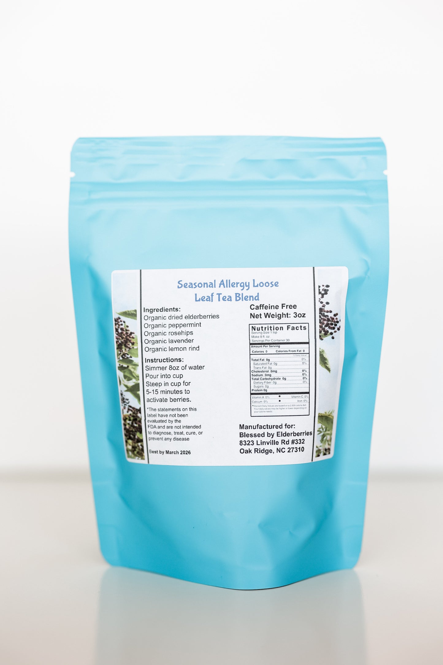 Seasonal Allergy Blend Elderberry Tea - Blessed by Elderberries ~ Blessings Grow Meadows