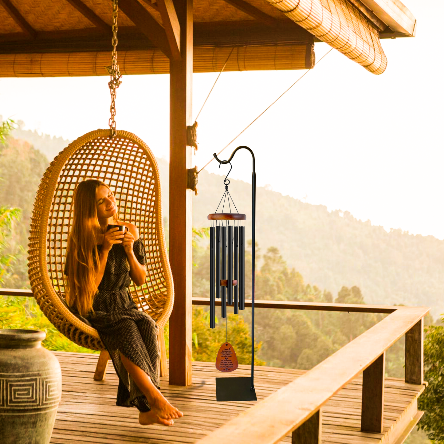 60" Adjustable Heavy Duty Shepherd's Hook Floor Stand For Patio/Garden - Blessings Grow Meadows