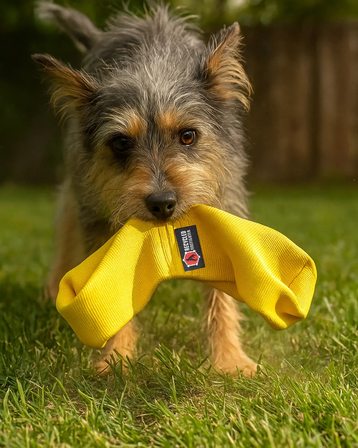 JR Tugs-A-Lot – Double-Loop Firehose Tug Toy - Recycled Firefighter ~ Blessings Grow Meadows