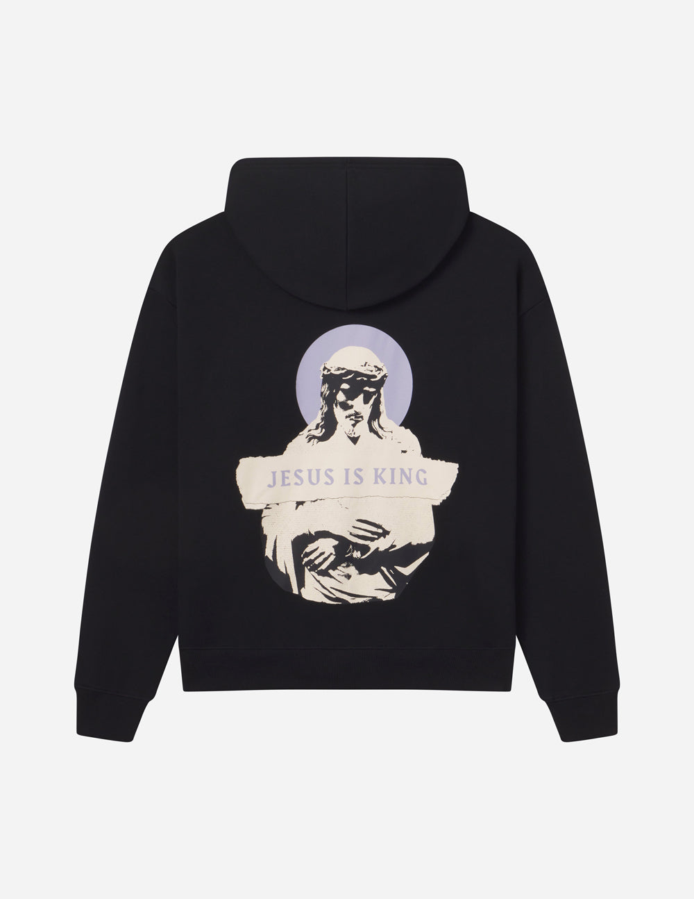 Black Jesus Is King unisex hoodie by Elevated Faith, featuring a bold graphic design on the front.
