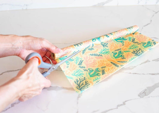 Meli Wraps Beeswax Wrap Bulk Roll + Cutlery Set in Reef Print - Blessings Grow Meadows