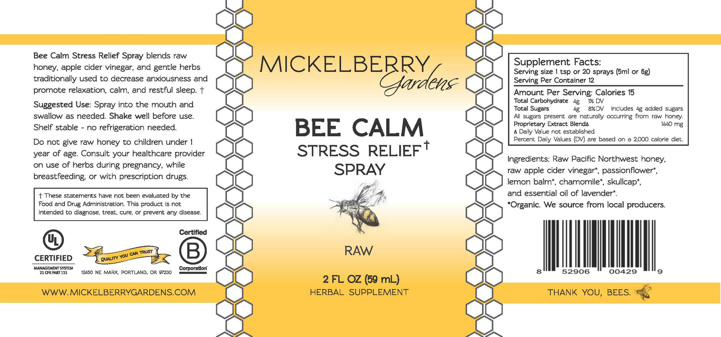 Bee Calm Stress Relief Spray - Mickelberry Gardens ~ Blessings Grow Meadows