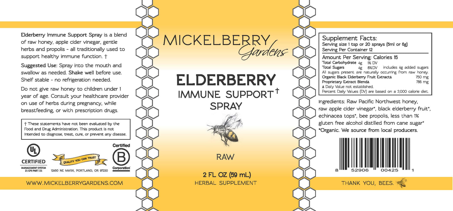 Elderberry Immune Support Spray - Mickelberry Gardens ~ Blessings Grow Meadows