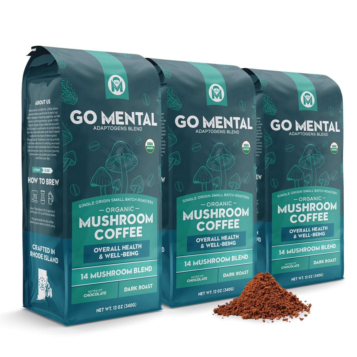 14 Mushroom Coffee Adaptogens Blend - GO MENTAL MUSHROOM COFFEE ~ Blessings Grow Meadows