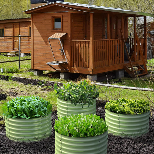 Olle Gardens 17" Tall, 24" Round Pair Raised Garden Beds , (2) per set - Blessings Grow Meadows