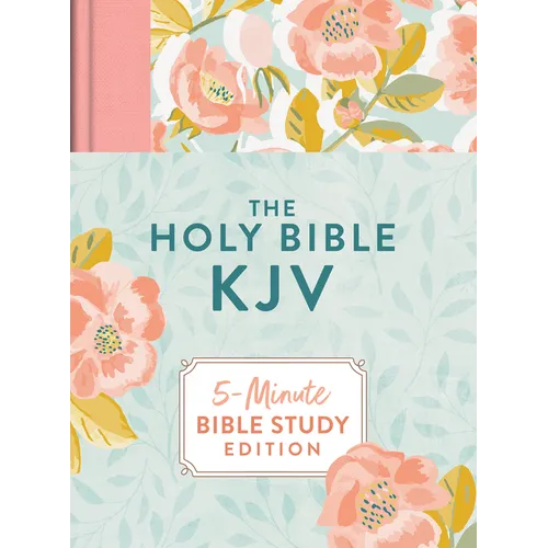 Hardcover 5-Minute Bible Study Edition of The Holy Bible KJV with Summertime Florals cover by Books by splitShops