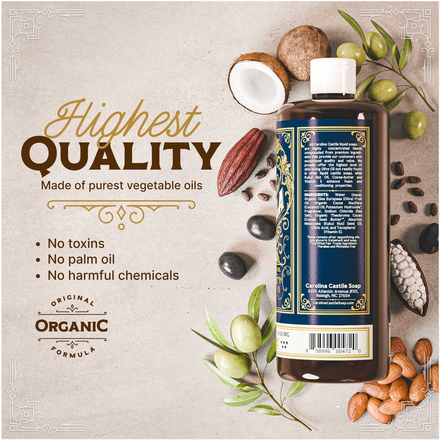 Tobacco Vanilla Castile Soap - Carolina Castile Soap ~ Blessings Grow Meadows