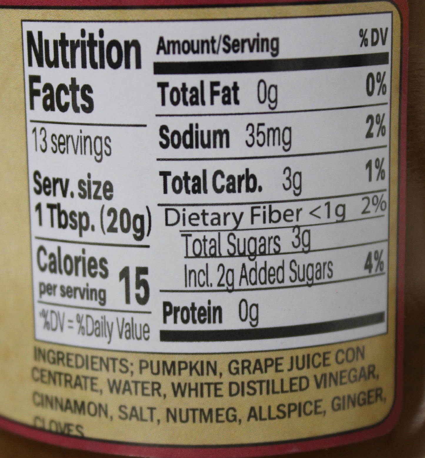 Pumpkin Butter - No Sugar Added, 9 oz.