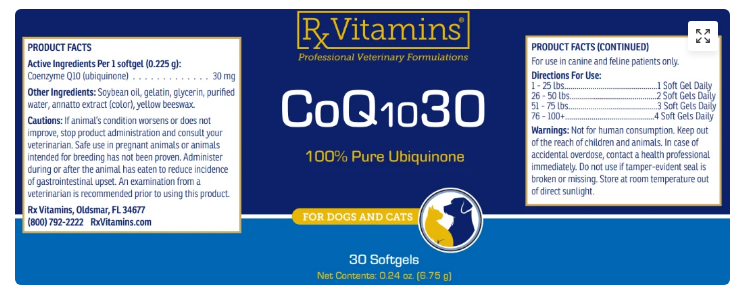 CELLULAR HEALTH / Ubiquinol For Pets