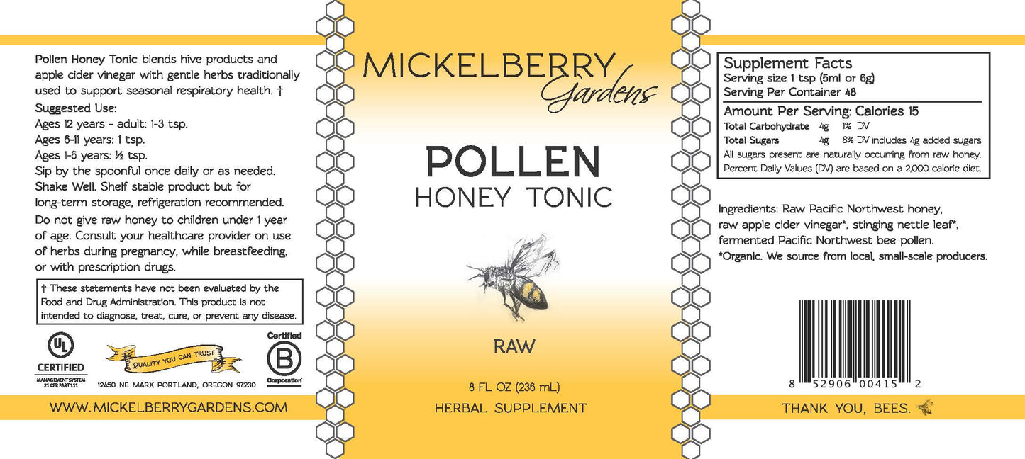 Pollen Honey Tonic - Mickelberry Gardens ~ Blessings Grow Meadows
