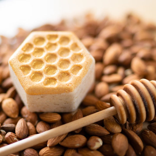 Sweet Honey Almond Froth Bomb | 5 oz | Pacha Soap Company - BuyNebraska.com ~ Blessings Grow Meadows