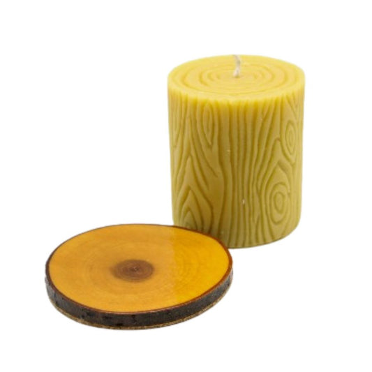Bees Wax Candle With Wooden Base | 12 oz | Buzz Savories, LLC - BuyNebraska.com ~ Blessings Grow Meadows