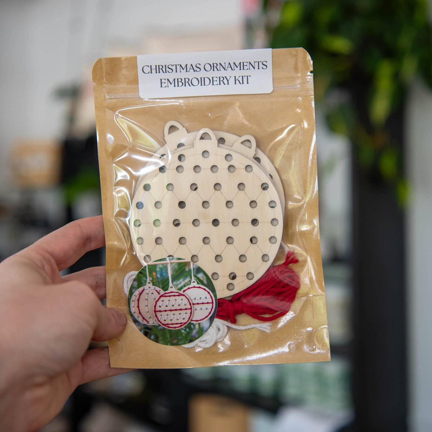 Yarn Christmas Ornament Embroidery Kit - Blessings Grow Meadows -