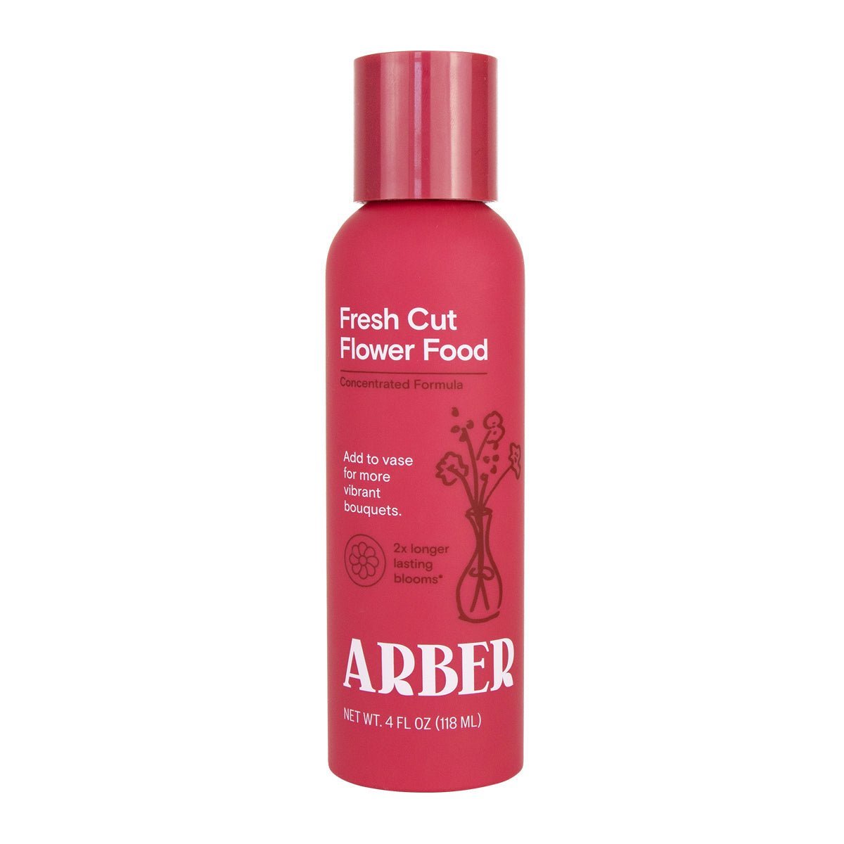 Arber Fresh Cut Flower Food bottle for floral arrangements and events, designed to keep cut flowers fresh and vibrant.