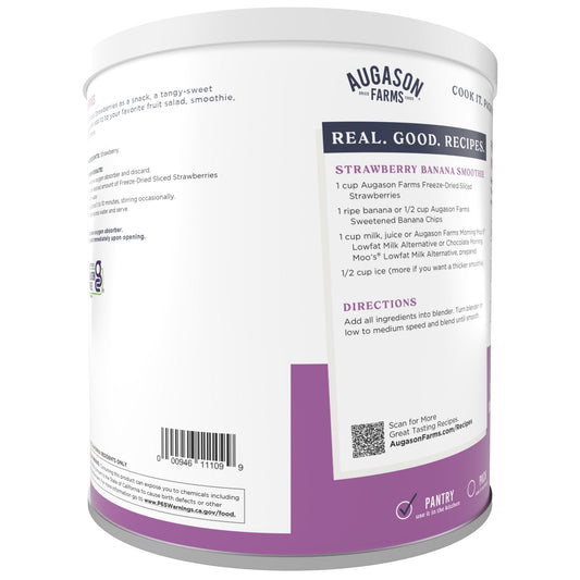 Freeze Dried Sliced Strawberries Can, 18 Servings - Blessings Grow Meadows