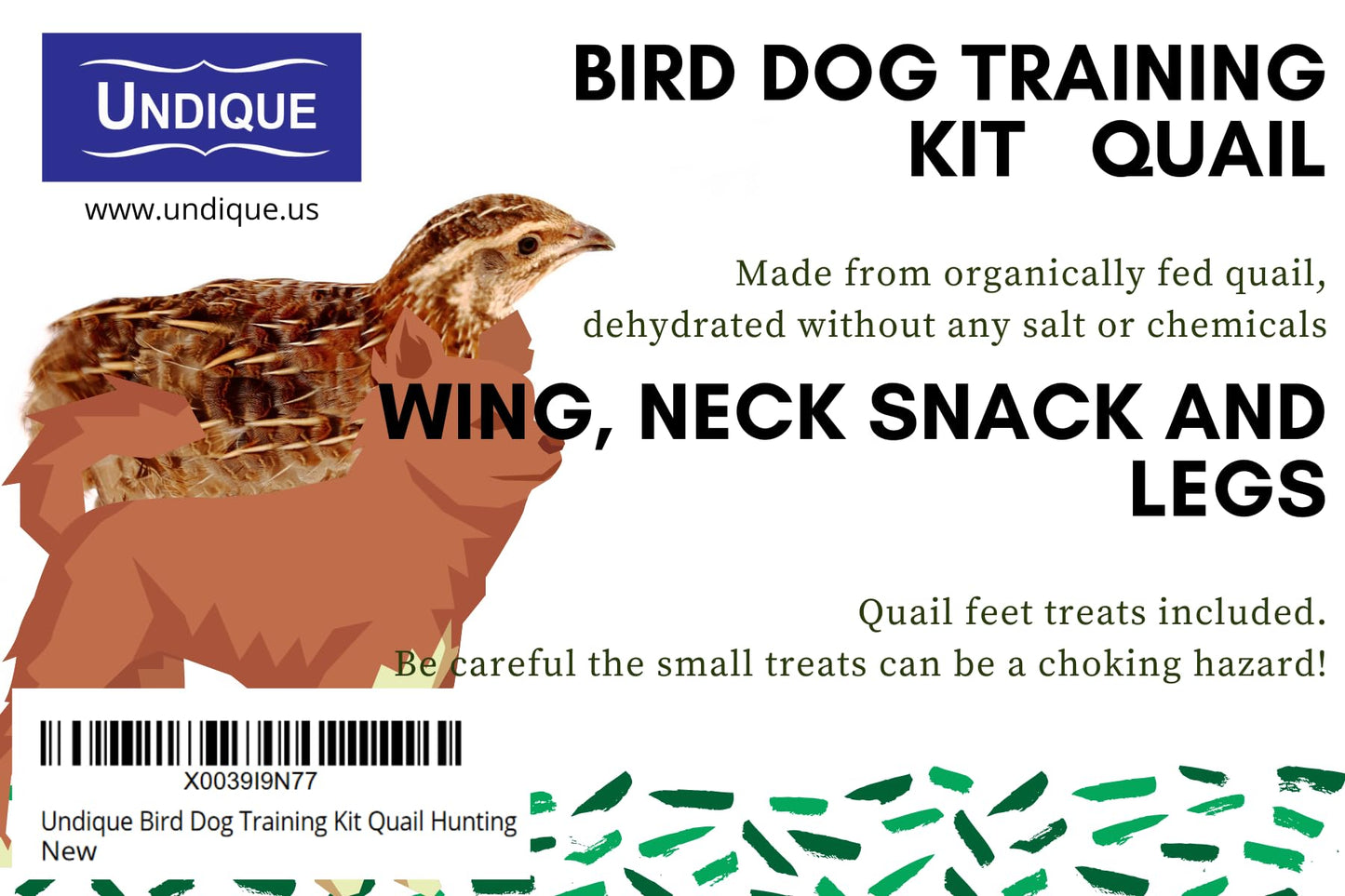 Quail Wing Dog Training Kit - Nutritious Dog Treats and Quail Wing for Effective Dog Training Sessions - Reinforce Positive Behaviors with Training Treats - Not Suitable for Small Breeds - Quailz.com by Undique LLC ~ Blessings Grow Meadows