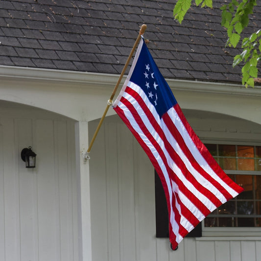 Betsy Ross polyester outdoor flag by Flagman of America, 3x5 feet, high wind flag, featuring classic American flag design.