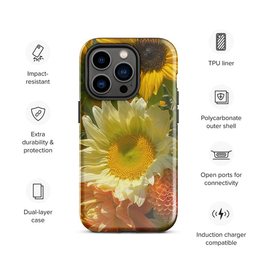 Blessings Grow Meadows sunflower tough iPhone case for iPhone 11 with original photography design, durable protective accessory.