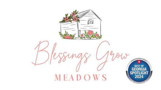 Blessings Grow Meadows gift card for Blessings Grow Meadows, featuring floral design and value of $10, ideal for gifting occasions.
