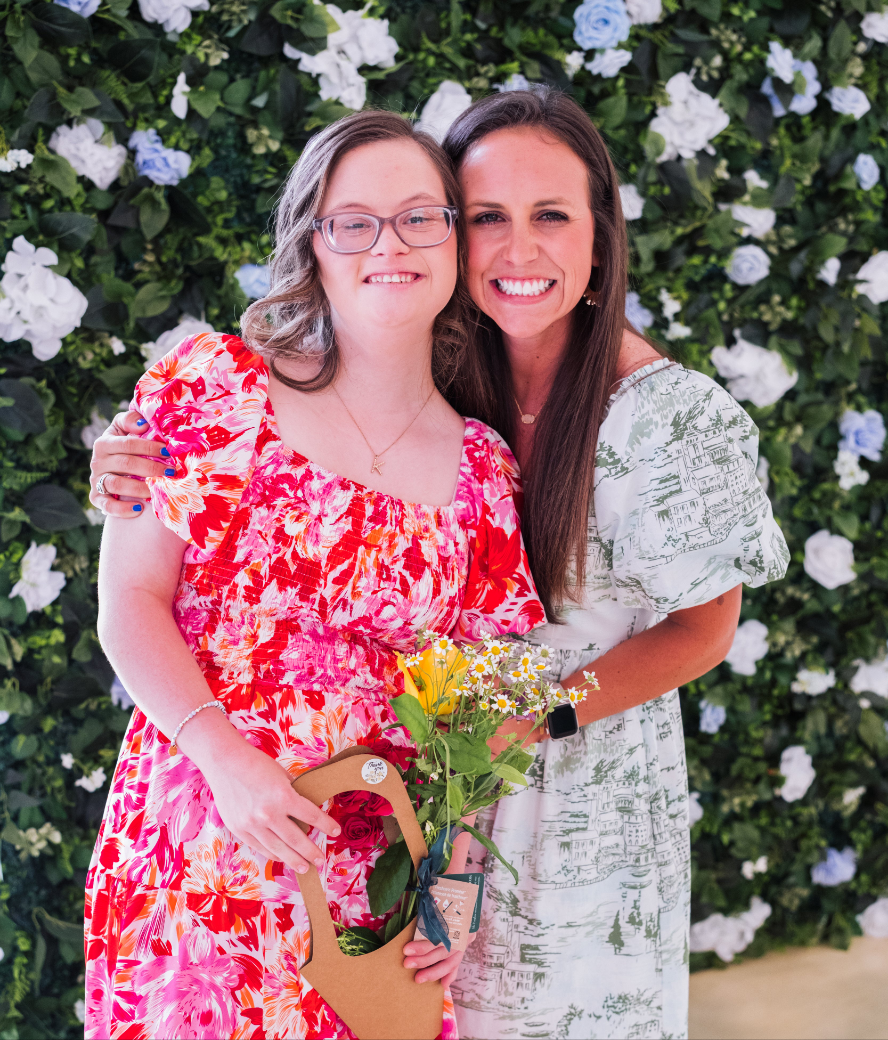 Artificial flower wall backdrop with blue and white curtains, floral stand, 8x8 rental event decor by Blessings Grow Meadows Merch & More