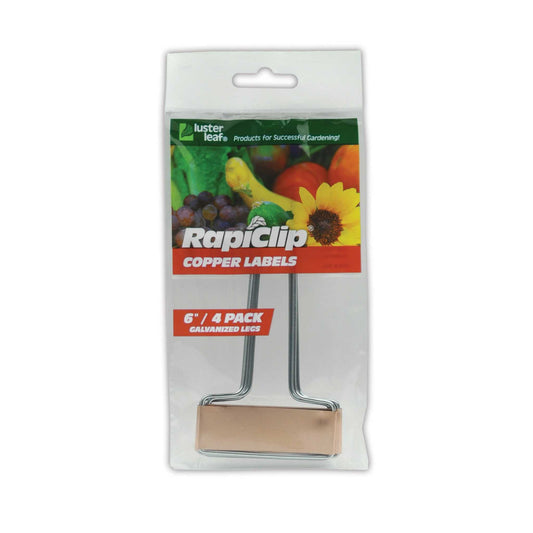 Copper or zinc plant labels from Bootstrap Farmer, 6-inch Luster Leaf Rapiclip Premium plant labels for gardening and plant identification.
